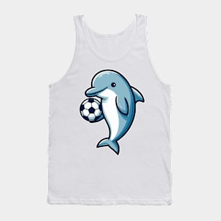 Dolphin Soccer player with Soccer ball Tank Top